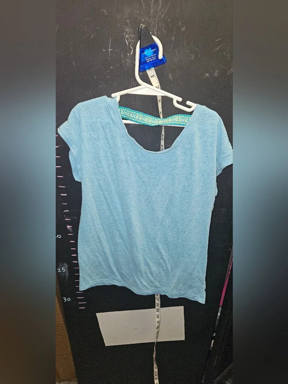 Justice Light Blue Floral Guitar Tee Size 10 Girls